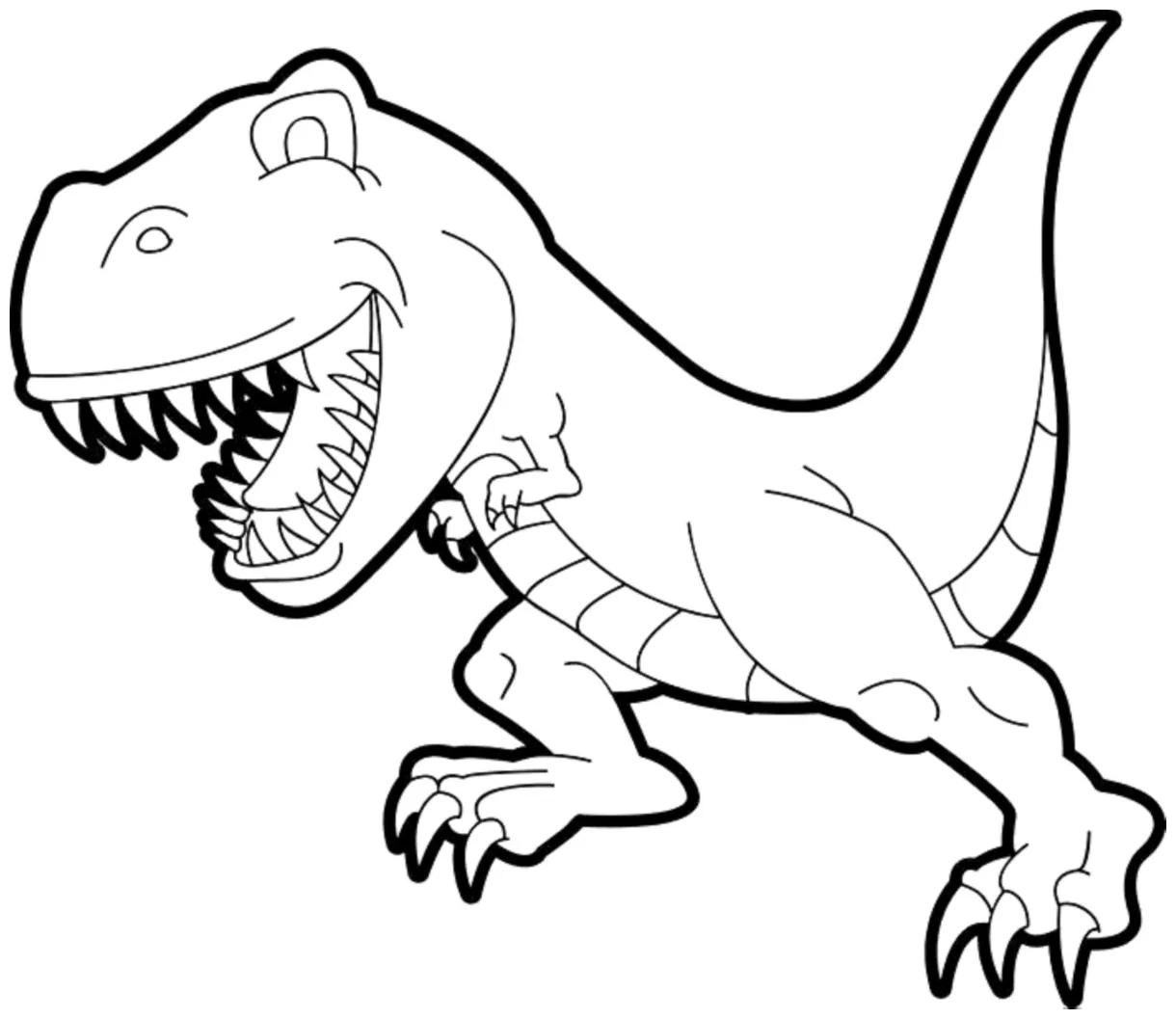 Cute T-rex Coloring Page - Coloring Home