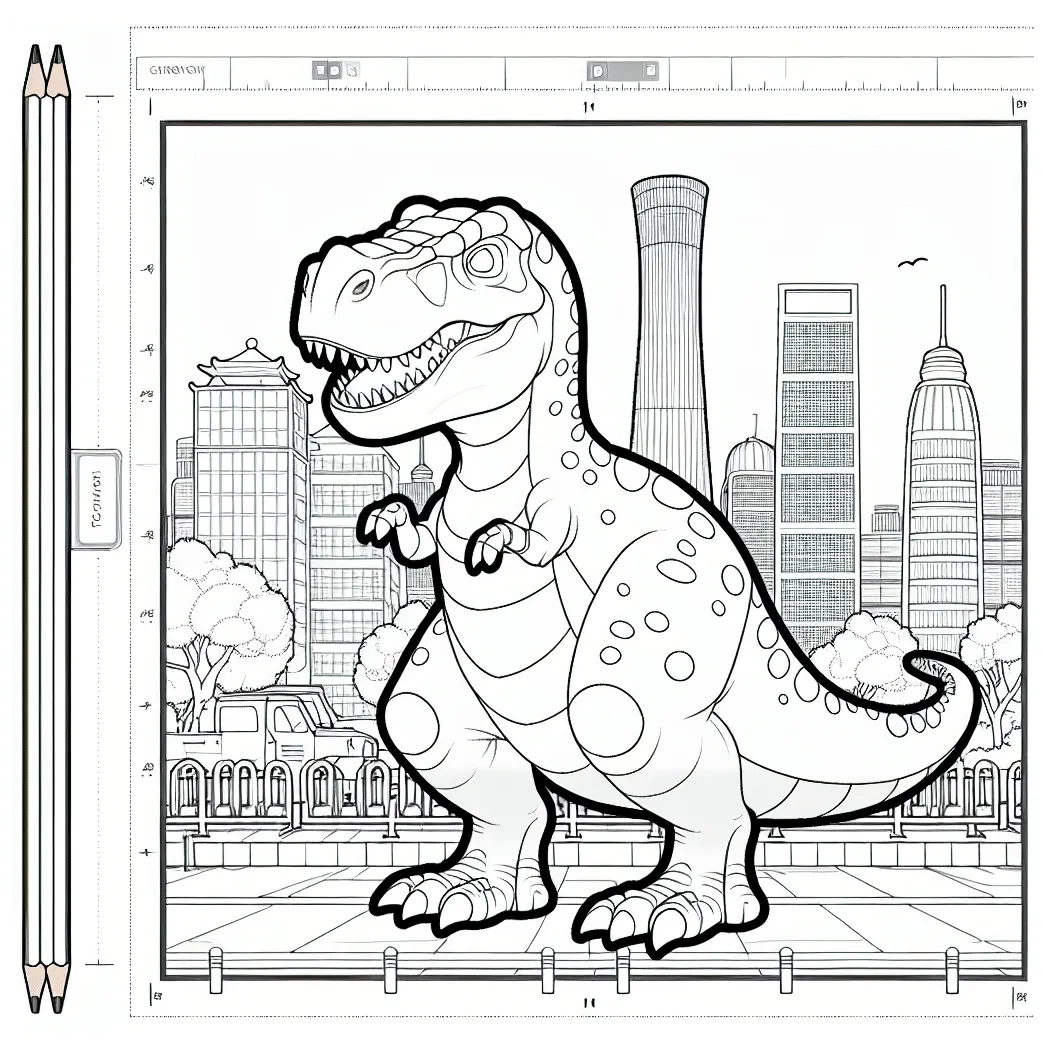Cartoon T-Rex coloring page - GoGo Coloring