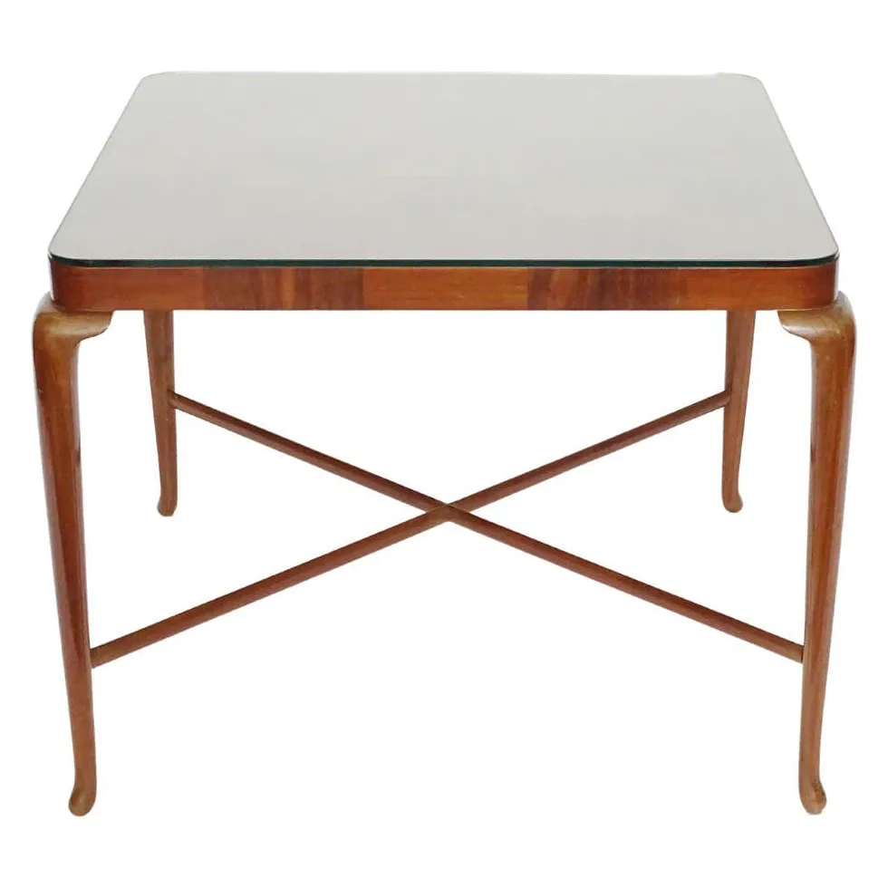 1940s italian ornately carved wood coffee table with glass top at 1stdibs