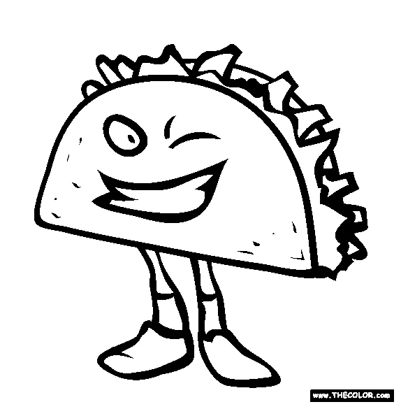 Free taco online coloring