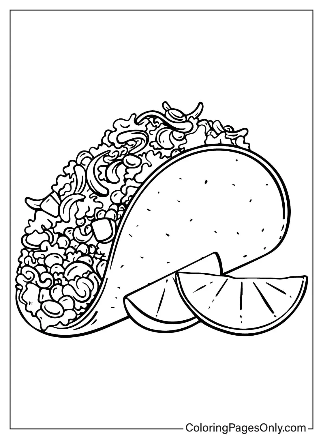 Taco free printable coloring pages