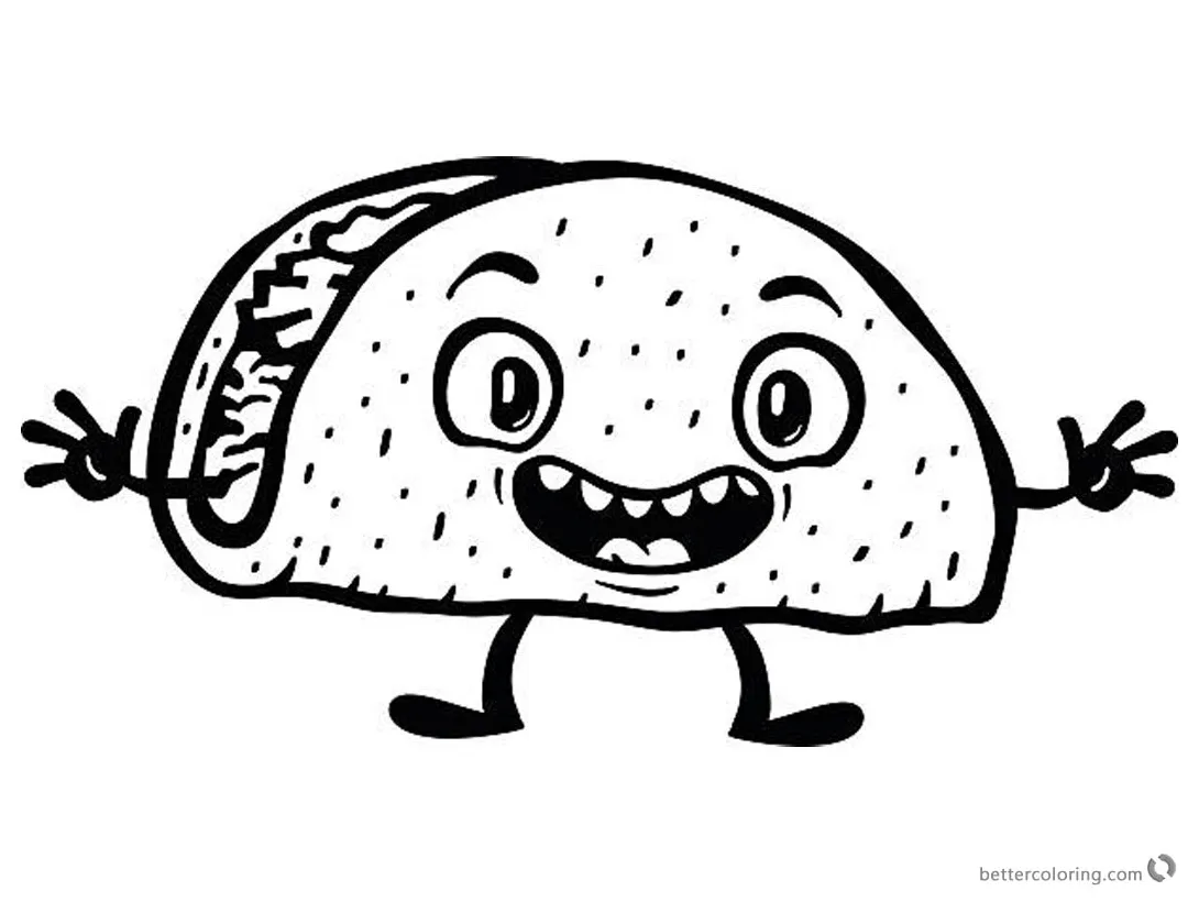 Surprise taco picture free printable coloring pages