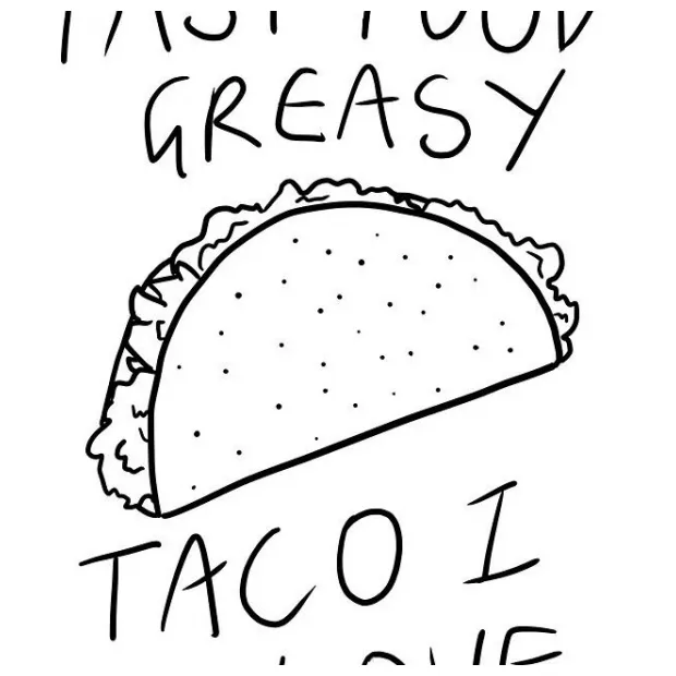 Surprise taco picture free printable coloring pages