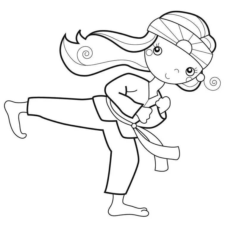 Taekwondo Coloring Page - Coloring Home