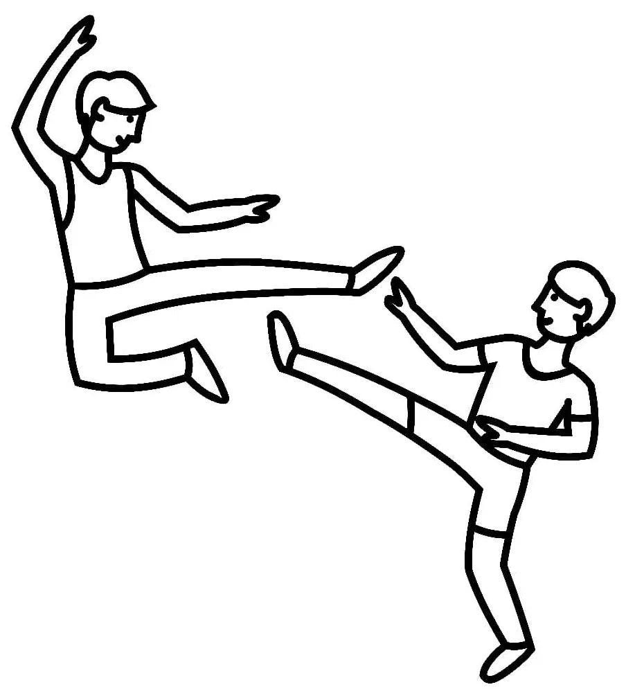 Taekwondo match coloring page download, print or color online for free printable coloring page