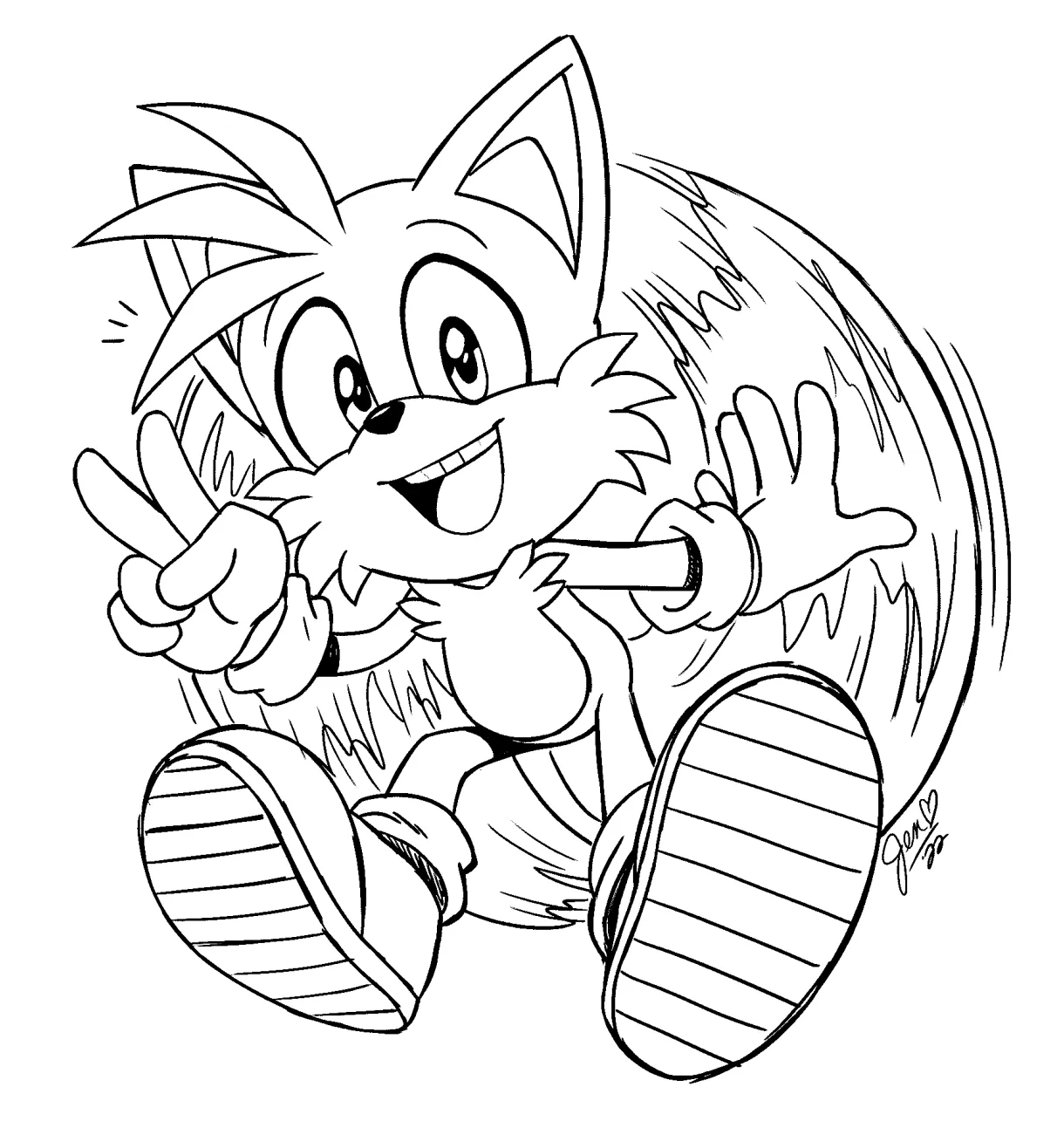 Tails The Fox Coloring Page - Download Free Printable