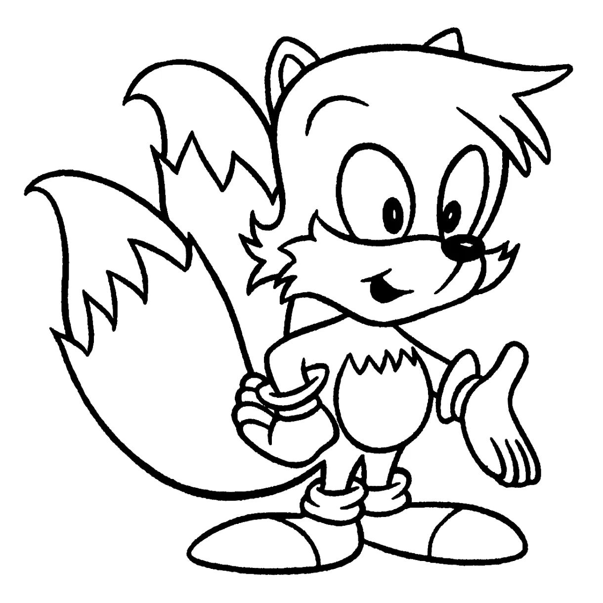 Tails The Fox Coloring Page - Download Free Printable