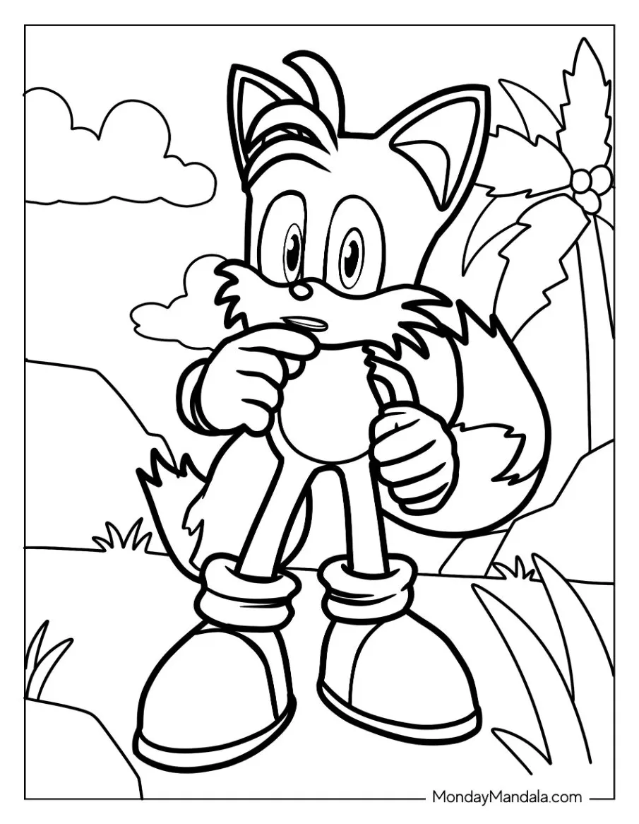 Tails The Fox Coloring Pages - Download Free Printable