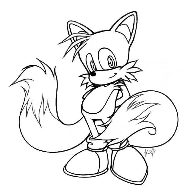 Tails the fox coloring pages