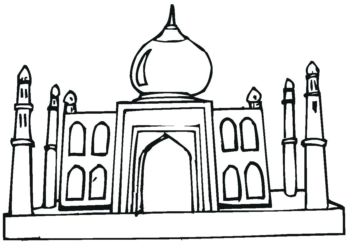 Taj Mahal Coloring Page at GetColorings.com | Free printable colorings