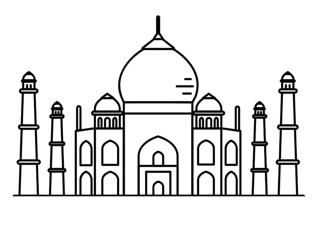 Taj Mahal coloring pages - ColoringLib