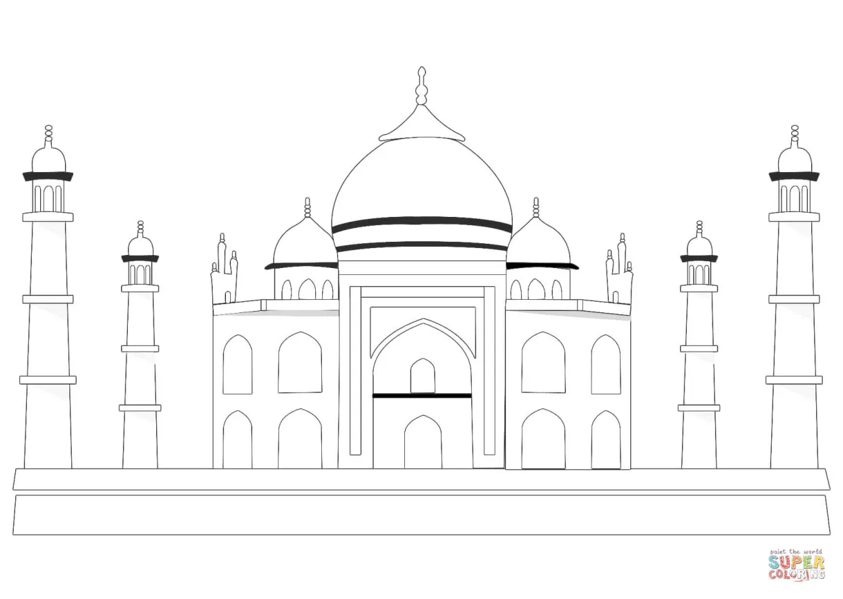 Famous Taj Mahal Coloring Online