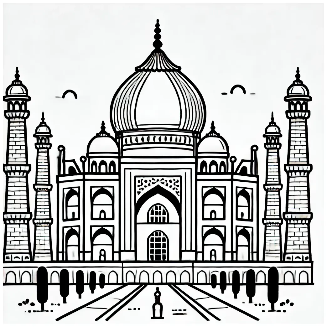 Taj Mahal Coloring Pages - ColoringDraft.com