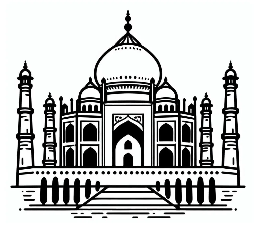Taj Mahal coloring pages - ColoringLib
