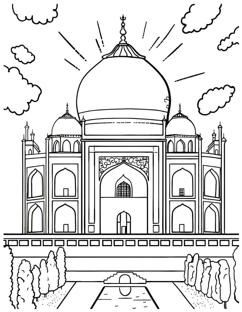 Taj Mahal coloring pages - ColoringLib