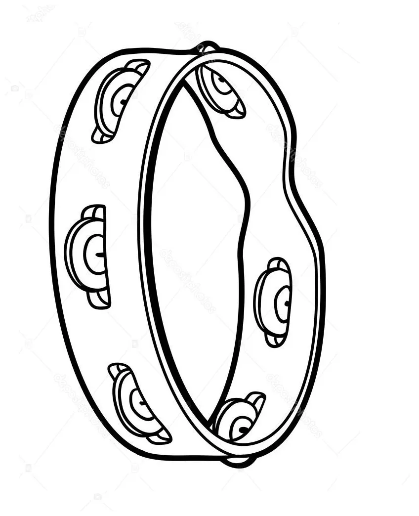 Tambourine coloring page