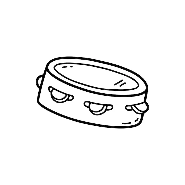 Premium vector coloring page with doodle tambourine