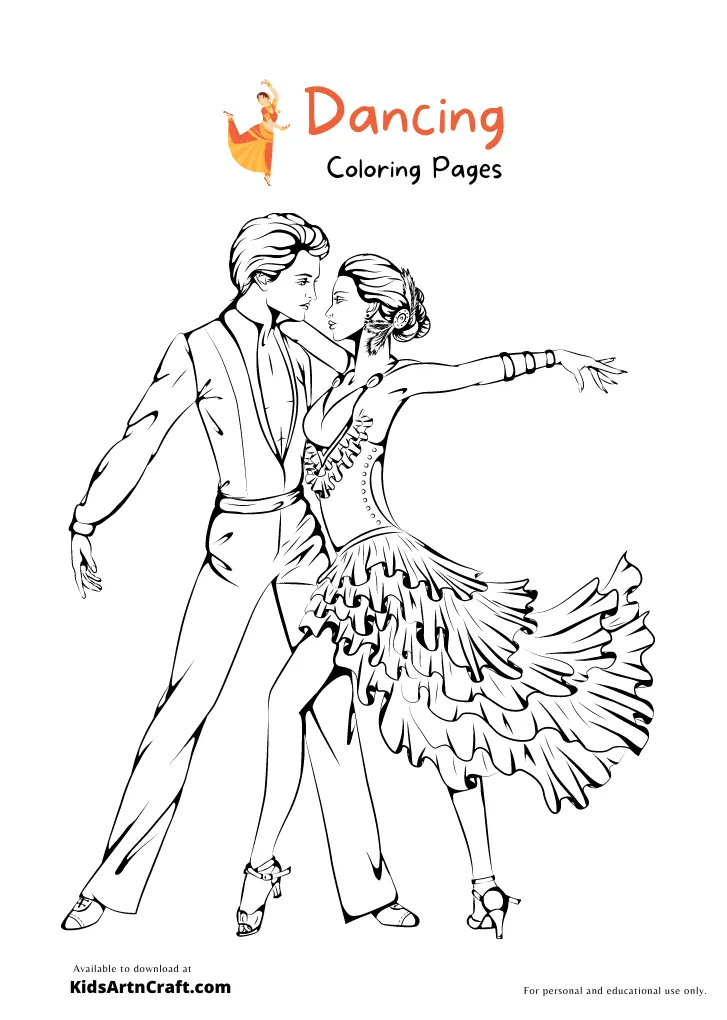 Ballroom dancer coloring pages