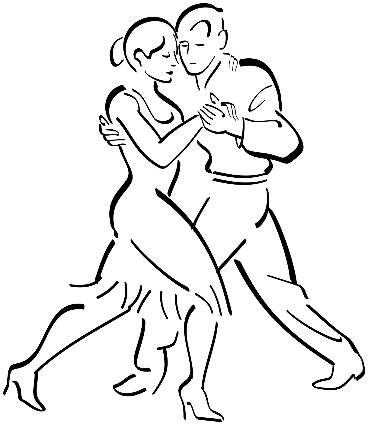 Tango dancers coloring page colouringpages