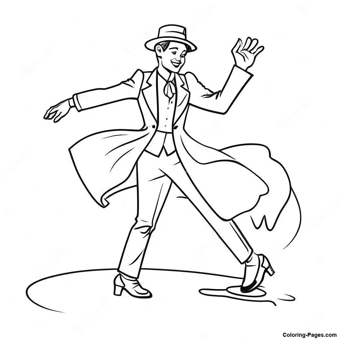 Tap dancer with shiny shoes coloring page coloring-pages