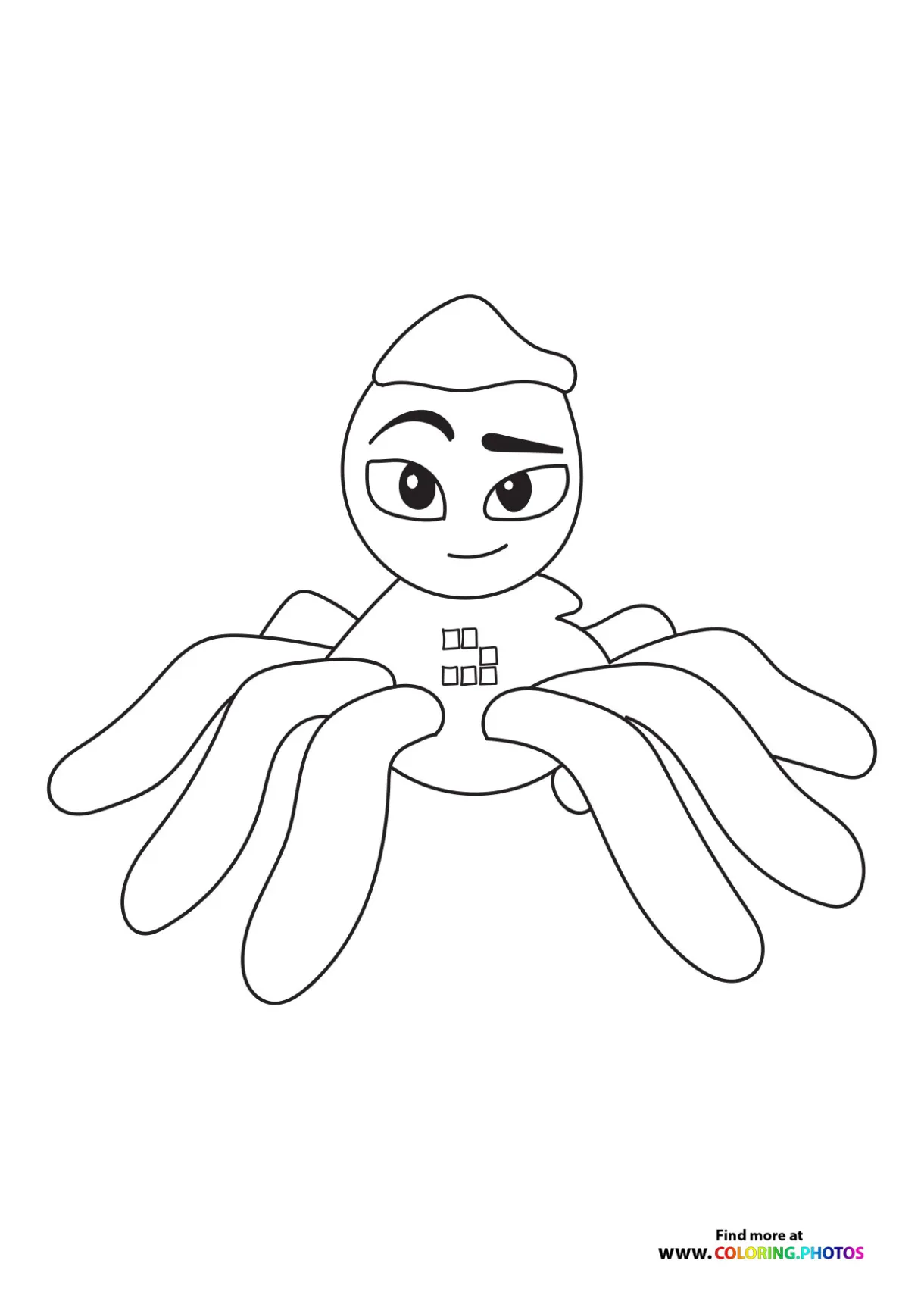 Ms. tarantula posing coloring pages for kids