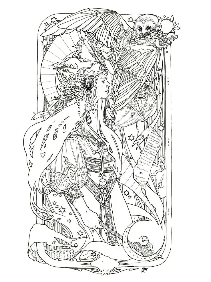 Tarot Card Coloring Page - Free Printable Coloring Pages for Kids