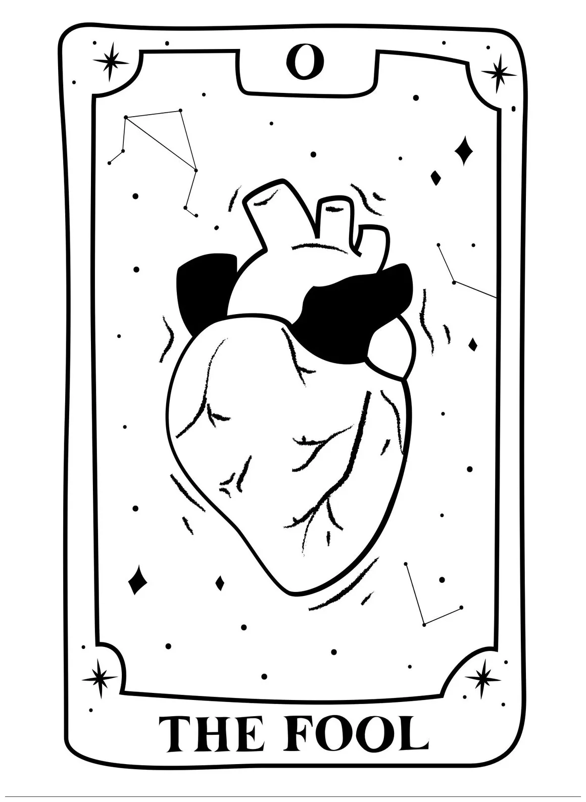 Moon Tarot Card Coloring Page Coloring Pages