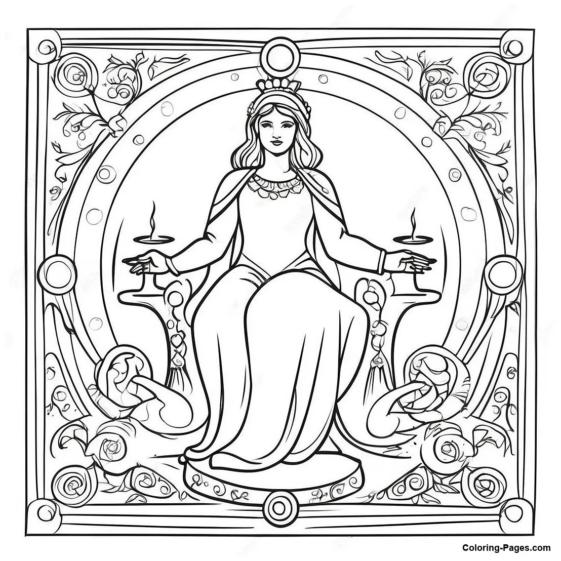 Tarot Card Coloring Page | Coloring-Pages.com