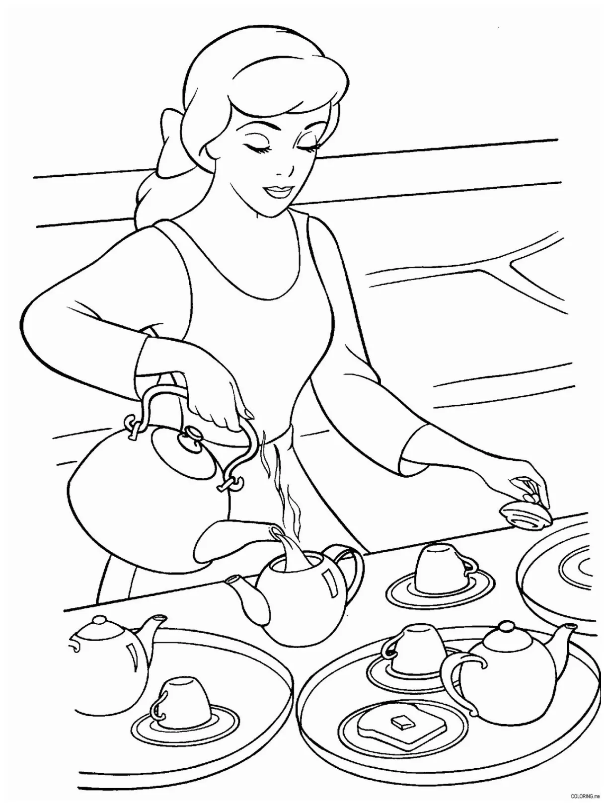 Tea party coloring pages
