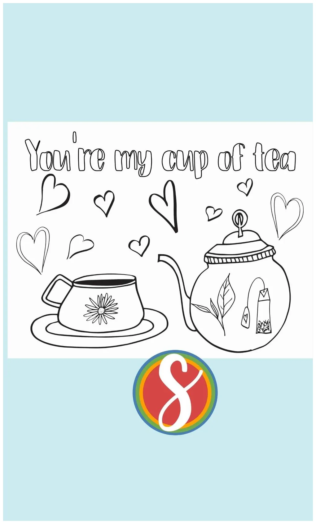 Free tea coloring pages — stevie doodles