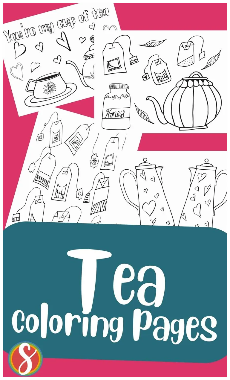 Free tea coloring pages — stevie doodles