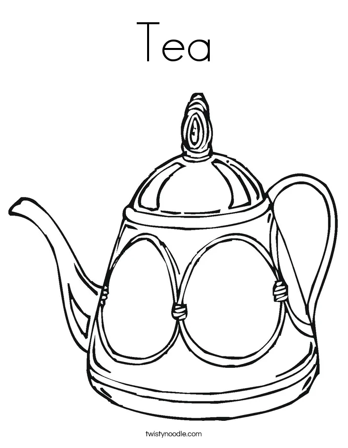 Tea coloring page twisty noodle printable coloring page