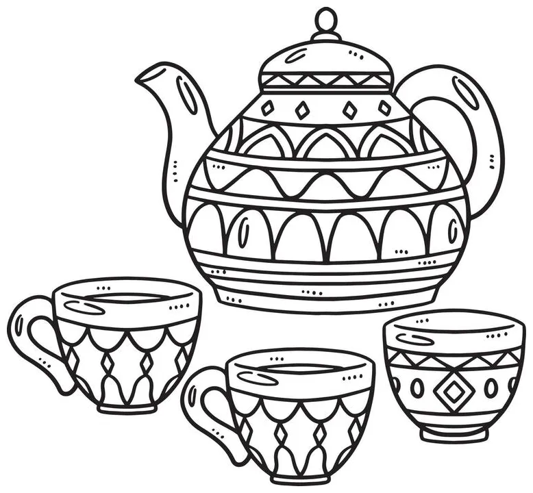 Tea coloring vector art, icons, and graphics for