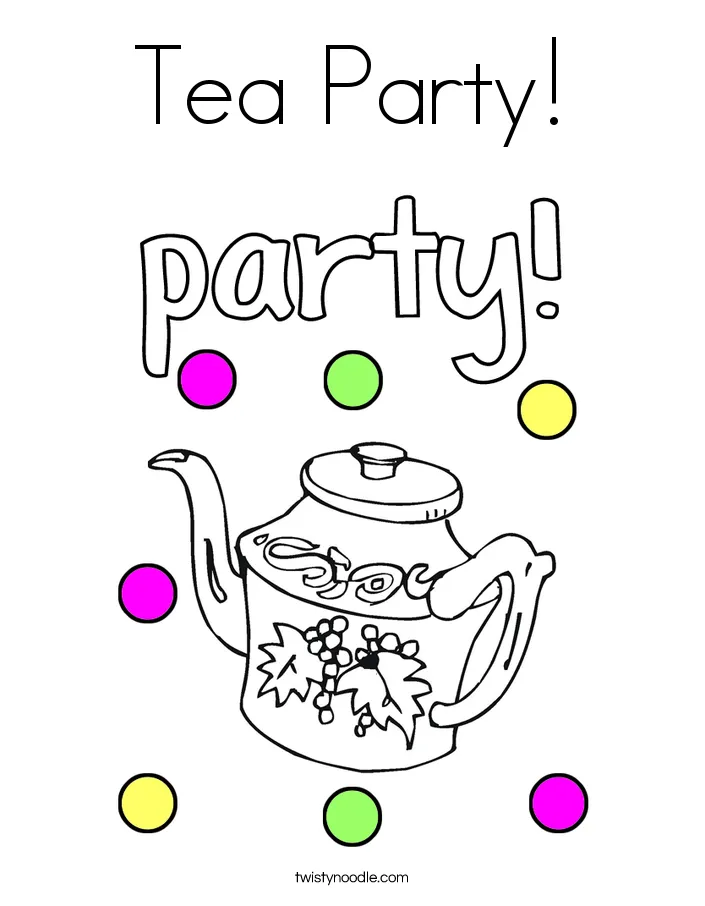 Tea Party Coloring Page - Twisty Noodle