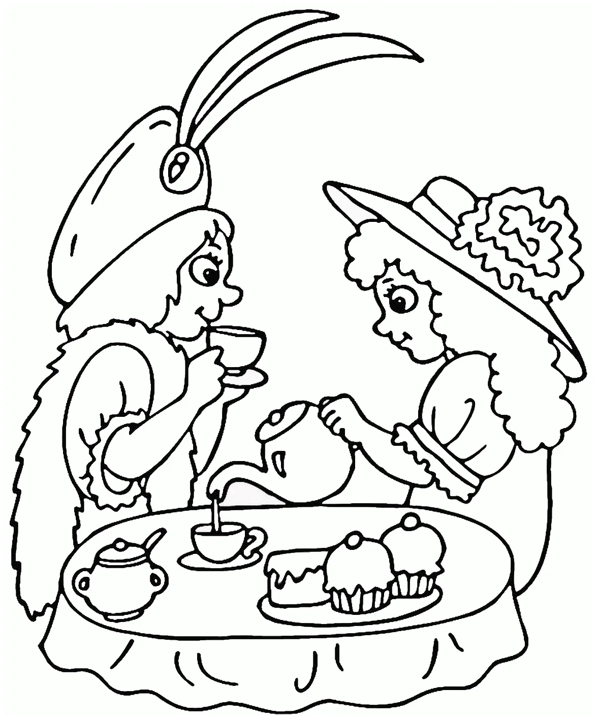Tea Party Coloring Pages Print - Coloring Home