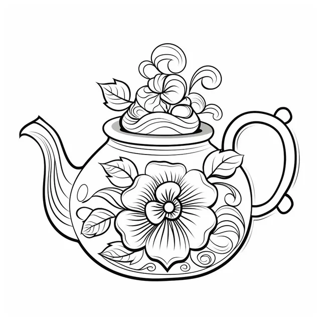 14,000+ Tea Pot Set Coloring Page Pictures