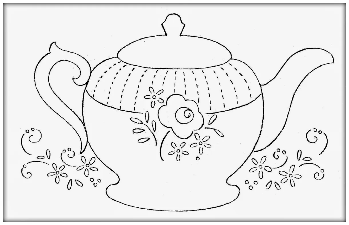 Tea Pot Shape Coloring Coloring Pages