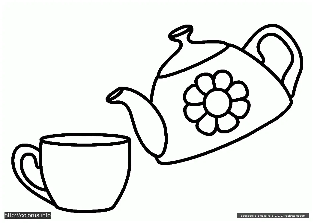 Teapot Coloring Page - Coloring Home