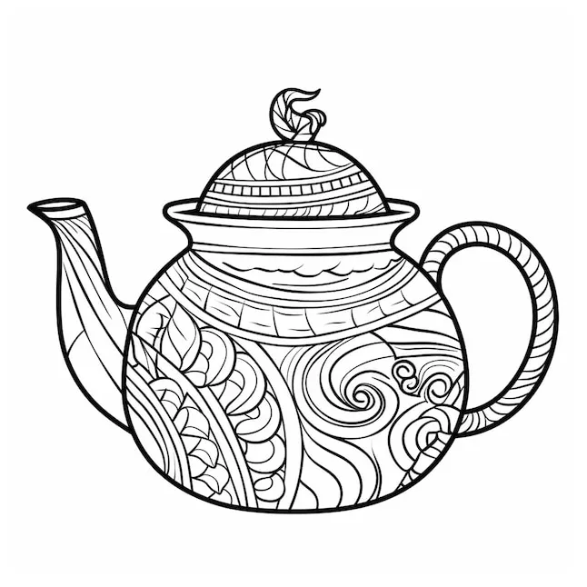 14,000+ Tea Pot Set Coloring Page Pictures