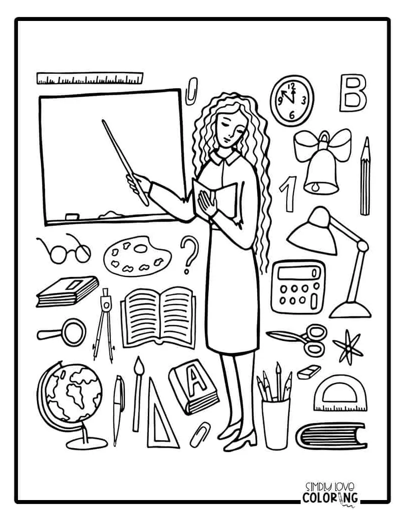 Teacher coloring pages free pdf printables simply love coloring