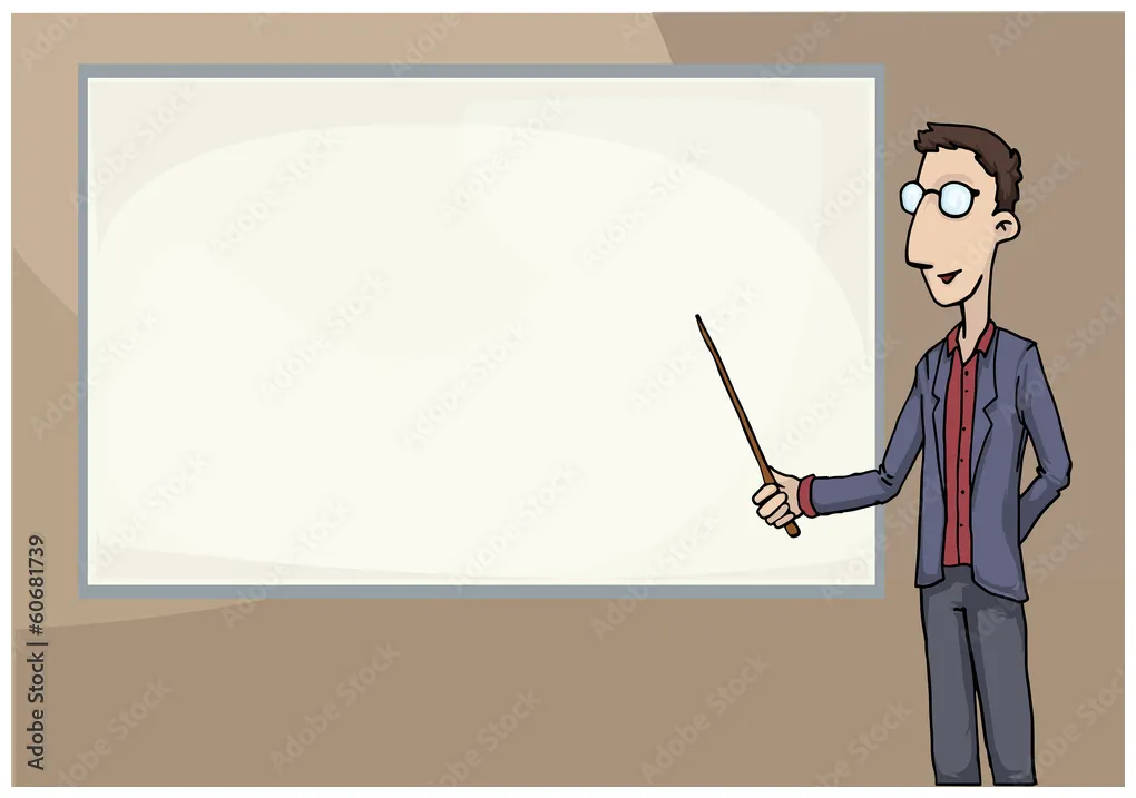 Teacher pointing at a blank board stock vector adobe stock