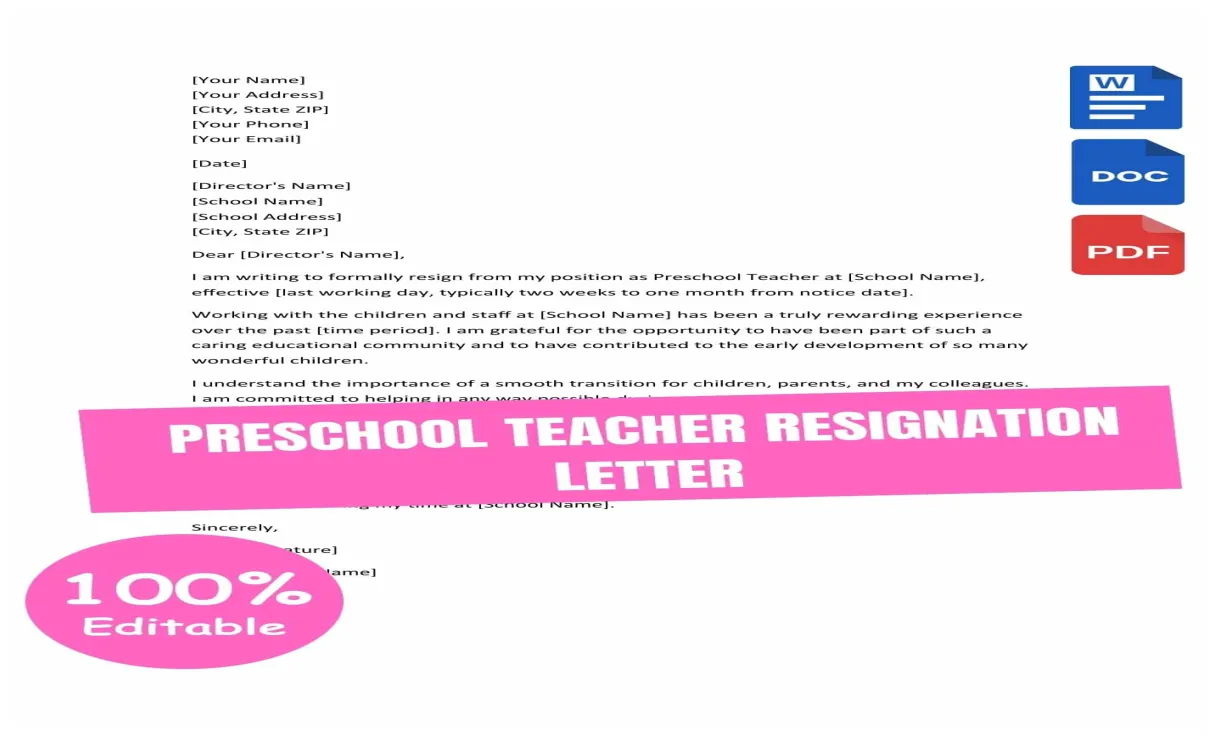 Editable preschool pdf/google docs/word