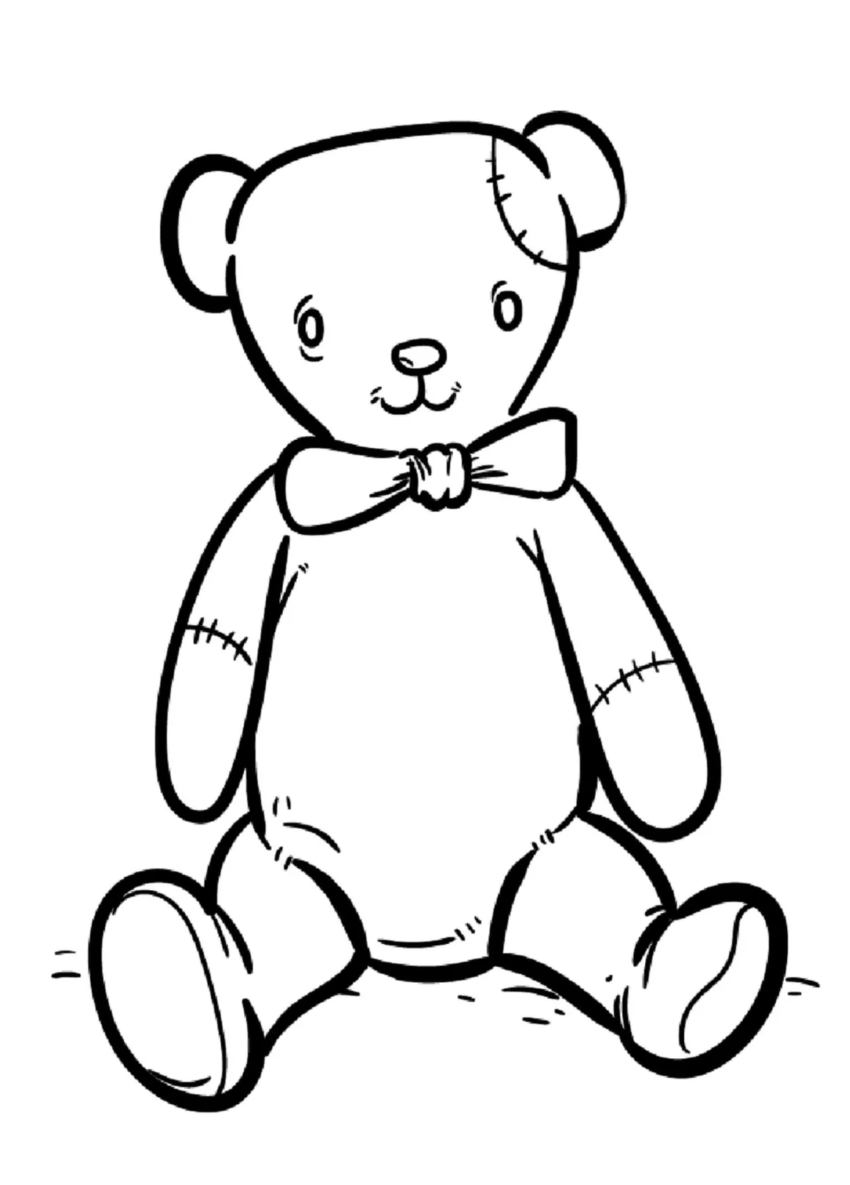 Teddy bear free pictures coloring page download, print or color
