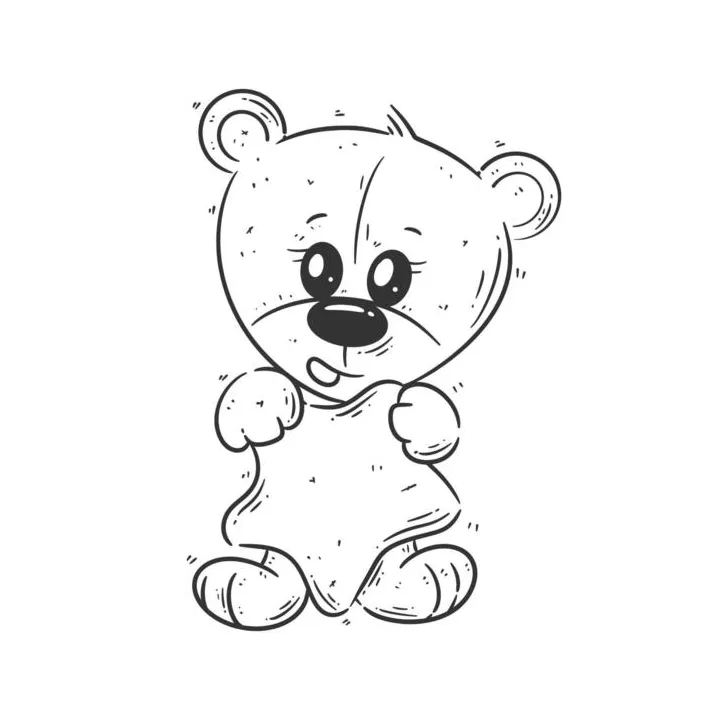Teddy bear coloring page vector art, icons, and graphics for