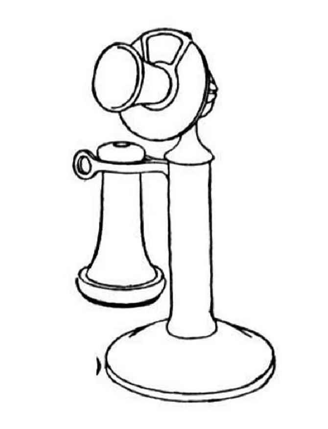 Old telephone coloring page coloring pages
