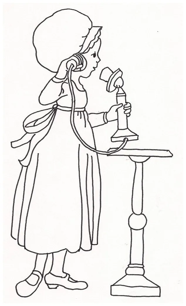 Old telephone coloring page coloring pages