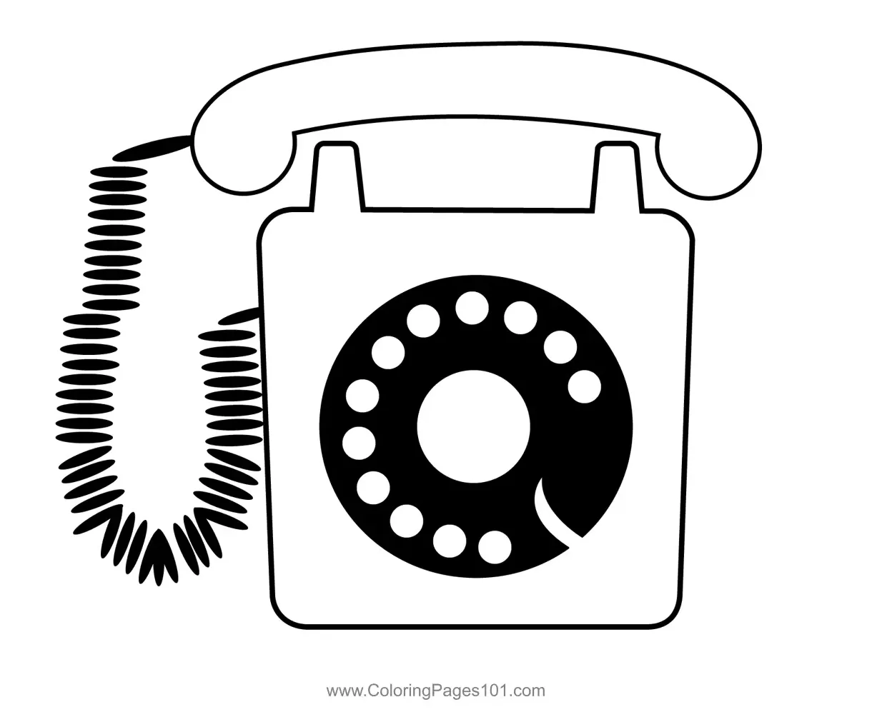 Classic telephone coloring page for kids free home appliances