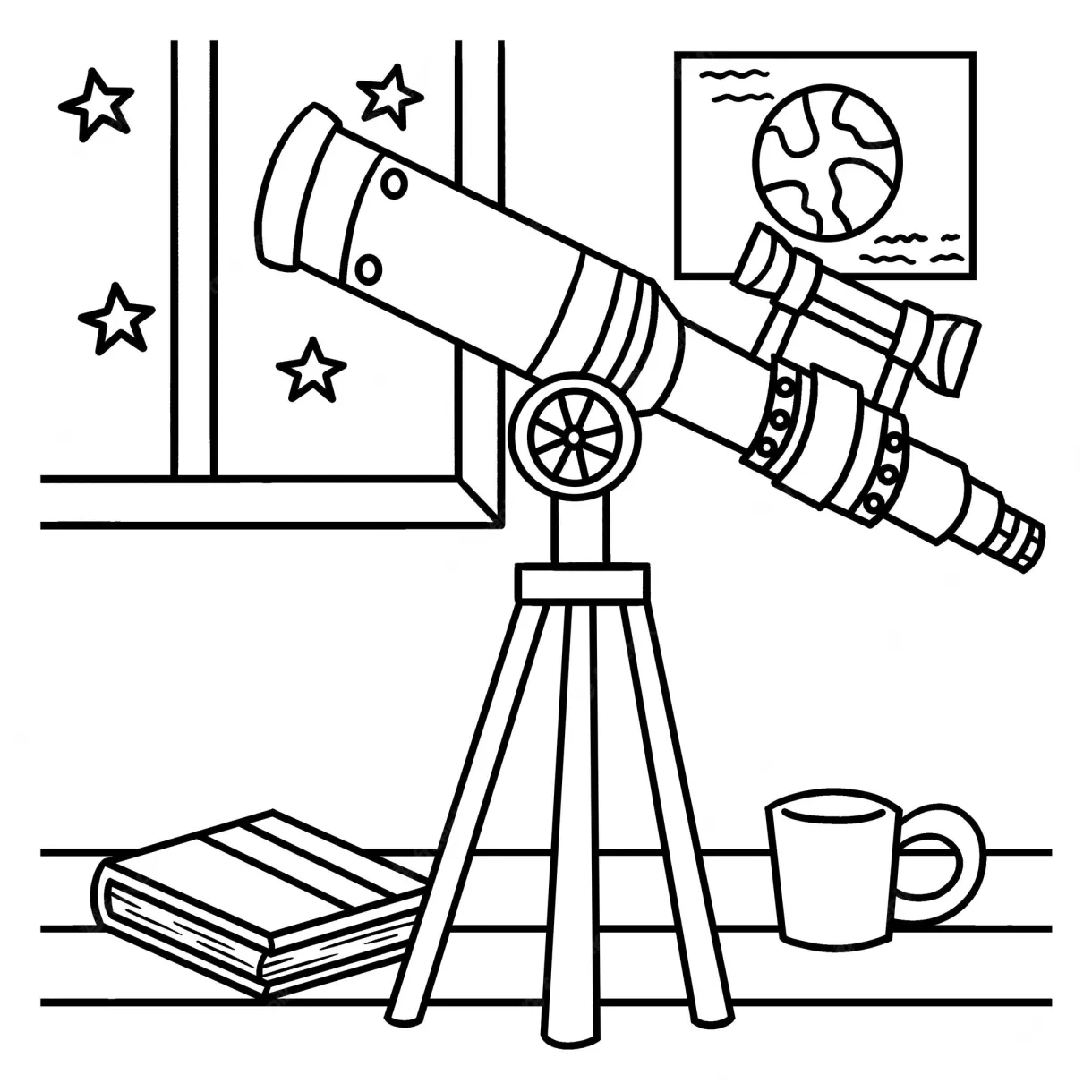 Telescope coloring pages coloring nation