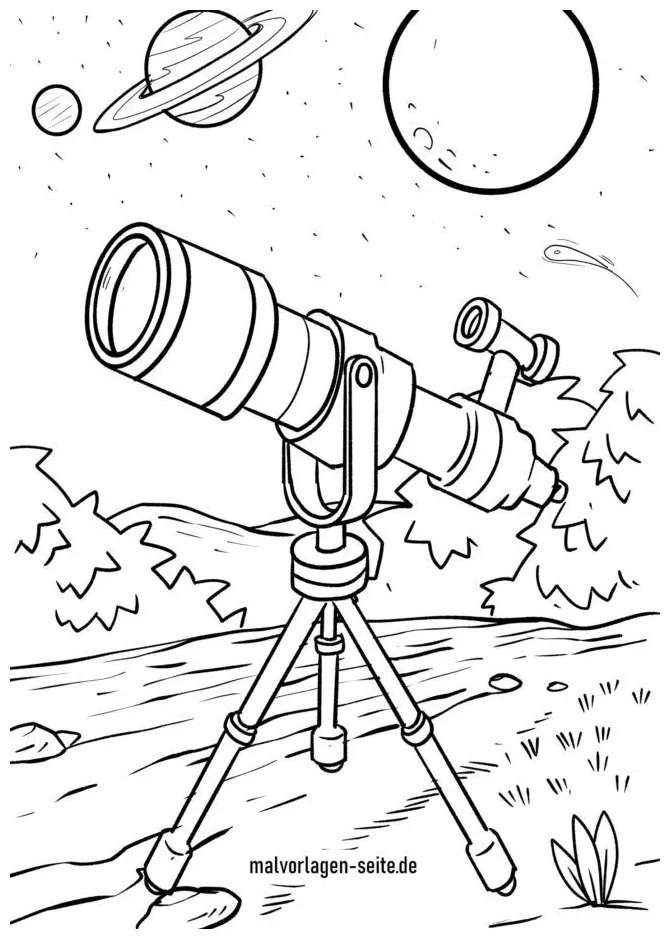 Telescope coloring pages