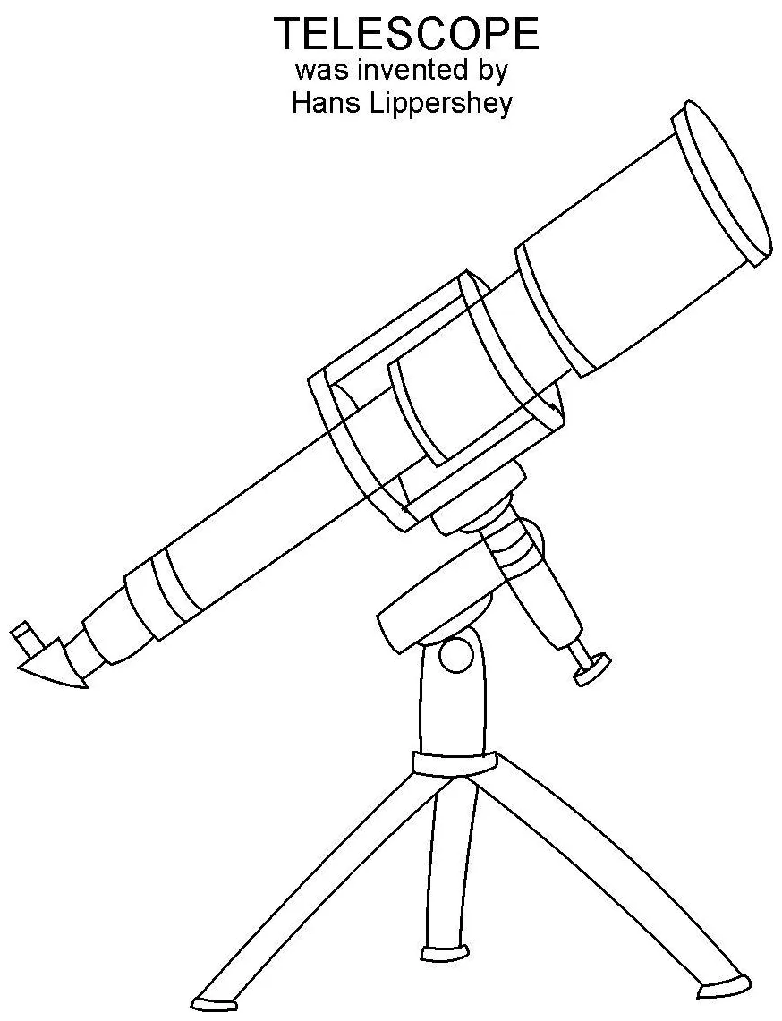 Telescope coloring printable page printable coloring page